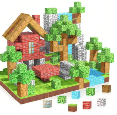 Set 75 Cuburi magnetice Jucarie de construit